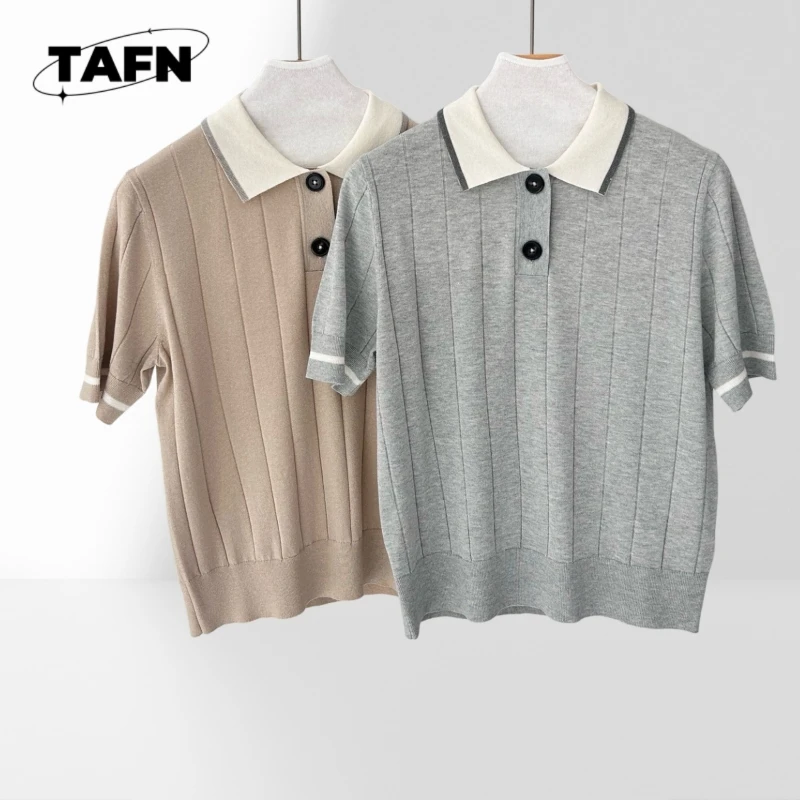 Lapel Button Trendy Advanced Texture Beautiful 25 Fashion Retro-Inspired Cashmere T-Shirt for Casual Occasions AD2812
Lapel Button Trendy Advanced Texture Beautiful 25 Fashion Retro-Inspired Cashmere T-Shirt for Casual Occasions AD2812