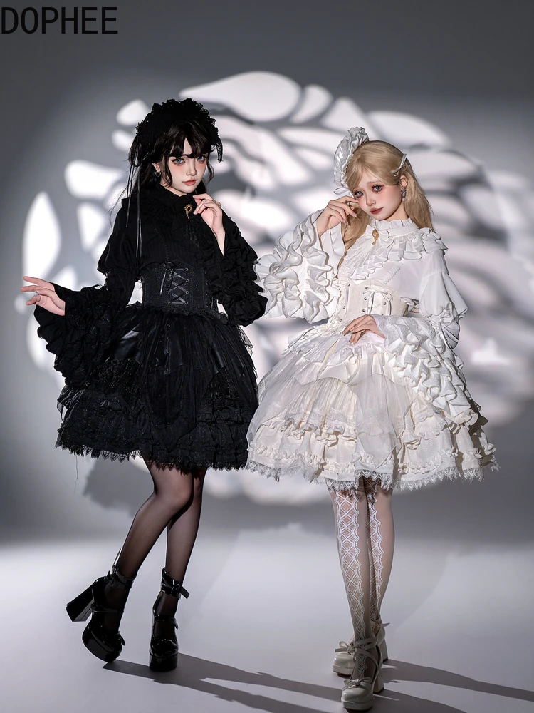 Original Spring Autumn Stand Collar Women Blouses Gothic Court Retro Luxury Lace Flare Sleeve Slim Cardigans Shirt Lolita Tops
Original Spring Autumn Stand Collar Women Blouses Gothic Court Retro Luxury Lace Flare Sleeve Slim Cardigans Shirt Lolita Tops