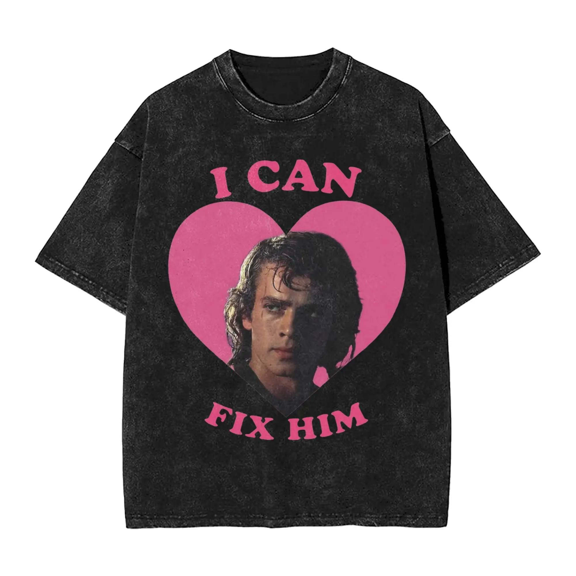 Washed T Shirts Anakin Skywalker I Can Fix Him Pink Heart Hip Hop T-Shirt Oversize Streetwear Summer Tee Shirt for Men Women
Washed T Shirts Anakin Skywalker I Can Fix Him Pink Heart Hip Hop T-Shirt Oversize Streetwear Summer Tee Shirt for Men Women