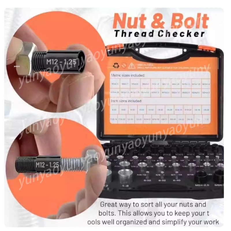 Nut & Bolt Thread Checker 44Pcs Metric Imperial Gauge Set
Nut & Bolt Thread Checker 44Pcs Metric Imperial Gauge Set
