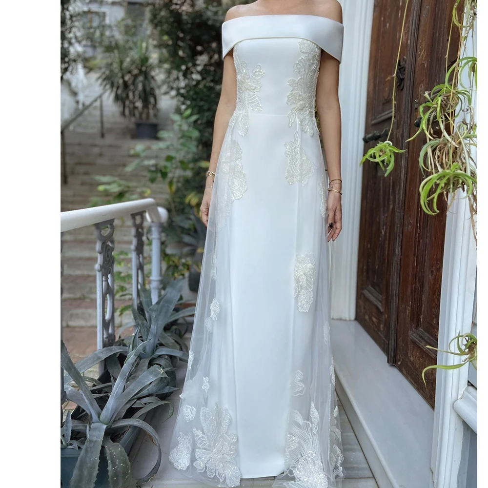 Customized Delicate Sequined Off The Shoulder Tulle Evening Dresses Exquisite Straight Floor Length Boat Neck Short Sl
Customized Delicate Sequined Off The Shoulder Tulle Evening Dresses Exquisite Straight Floor Length Boat Neck Short Sl