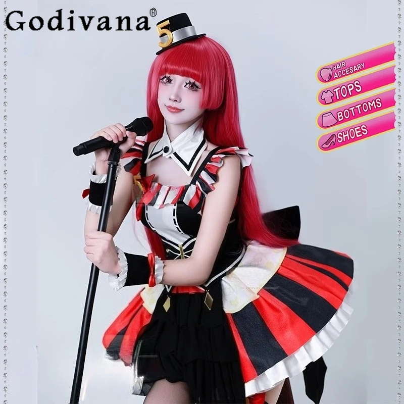 Women Red and Black Cos Dress Suit Cosplay Costume Full Set of Singing Costume Girls Lolita Anime Halloween Party Uniform Dress
Women Red and Black Cos Dress Suit Cosplay Costume Full Set of Singing Costume Girls Lolita Anime Halloween Party Uniform Dress