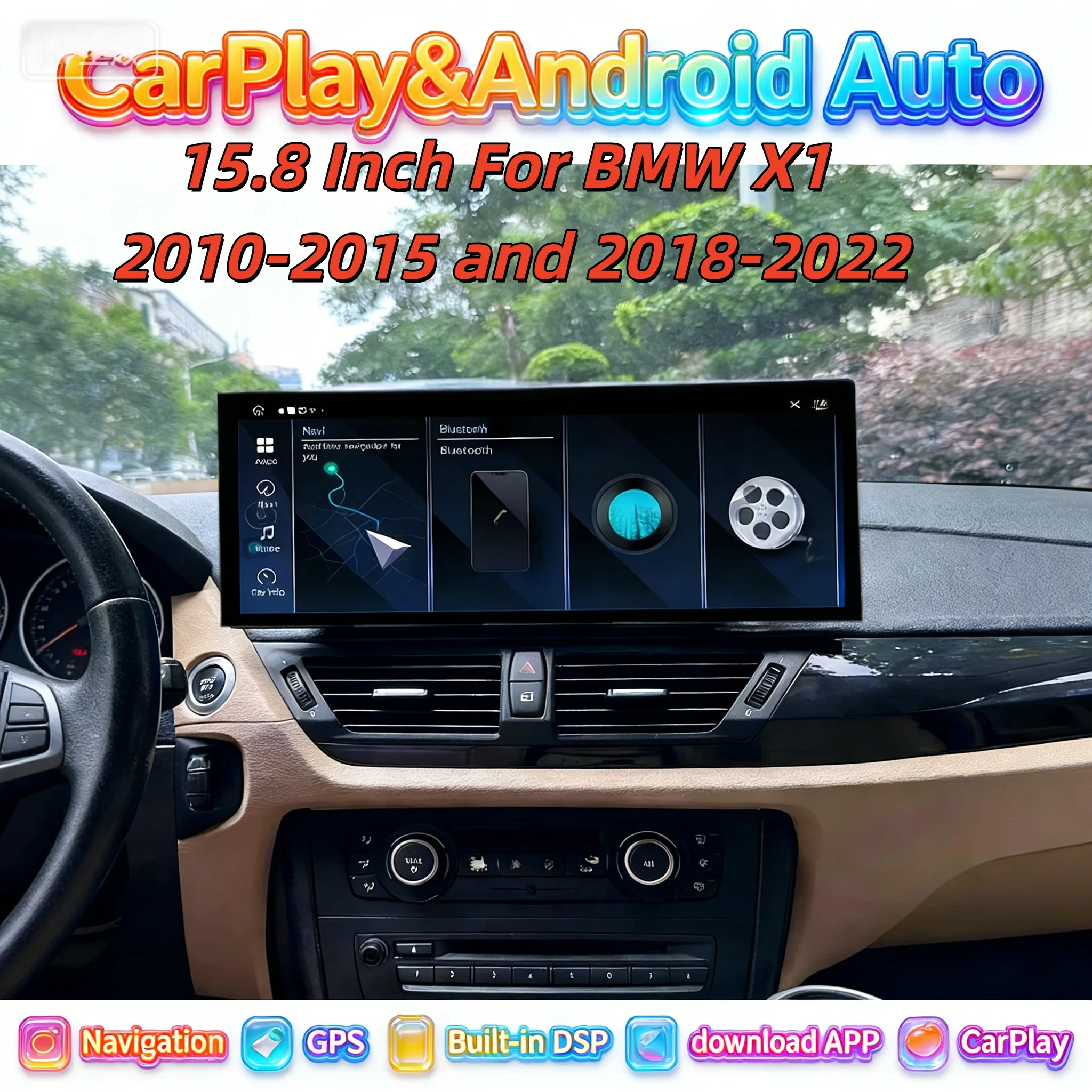 Мультимедийный проигрыватель Android Auto с 4G, Wi-Fi и Bluetooth для BMW X1 2010-2015, беспроводной CarPlay, головное устройство с DSP, навигацией GPS и радио
Мультимедийный проигрыватель Android Auto с 4G, Wi-Fi и Bluetooth для BMW X1 2010-2015, беспроводной CarPlay, головное устройство с DSP, навигацией GPS и радио