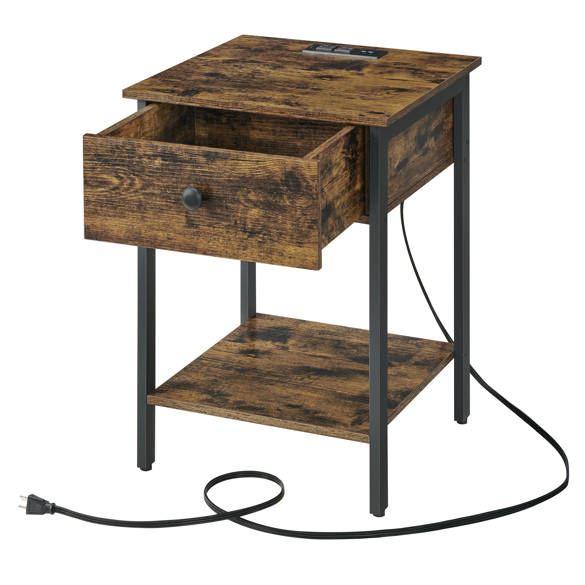 VASAGLE Nightstand with Charging Station, Side Table with Drawer and Open Shelf, End Table, for Bedroom, Easy Assembly
VASAGLE Nightstand with Charging Station, Side Table with Drawer and Open Shelf, End Table, for Bedroom, Easy Assembly