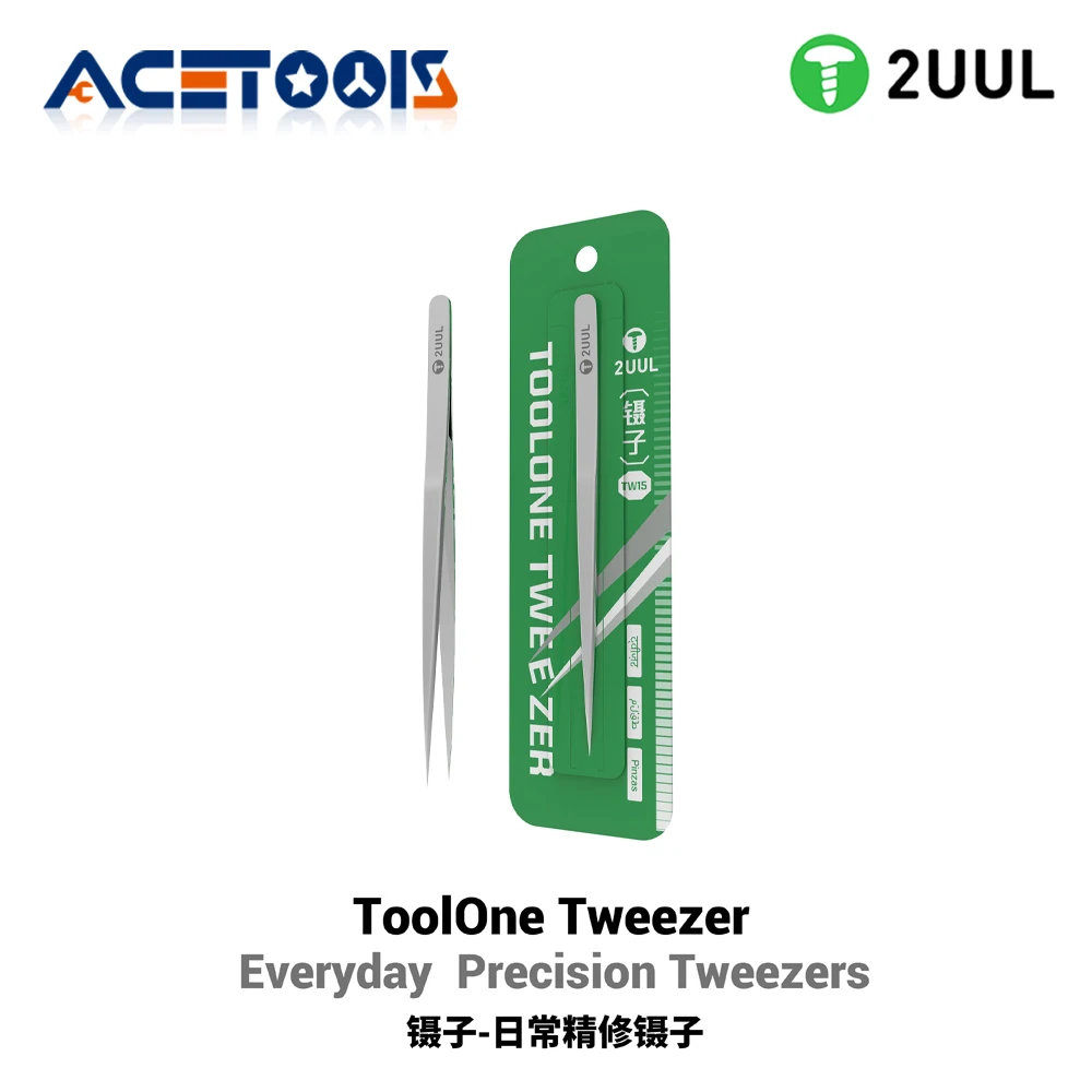 2UUL TW15 Professional Phone Repair Precision Tweezers Non Magnetic Forged Steel Electronics Component Tool Easy Grip Design
2UUL TW15 Professional Phone Repair Precision Tweezers Non Magnetic Forged Steel Electronics Component Tool Easy Grip Design