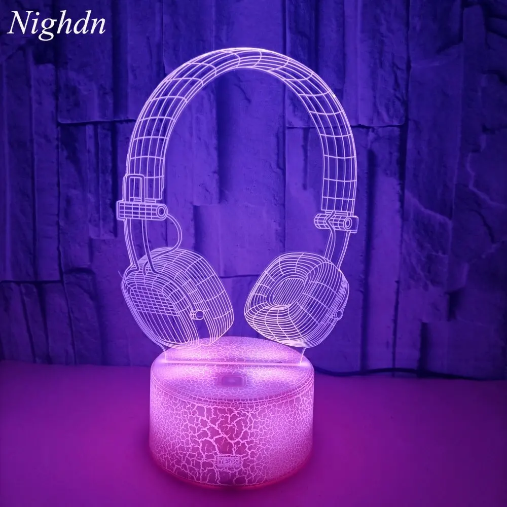 Headphones Night Light with USB Cable 7 Colors Changing LED 3D Illusion Lamp Game Room Lighting Decor Birthday Gifts for Kids
Headphones Night Light with USB Cable 7 Colors Changing LED 3D Illusion Lamp Game Room Lighting Decor Birthday Gifts for Kids