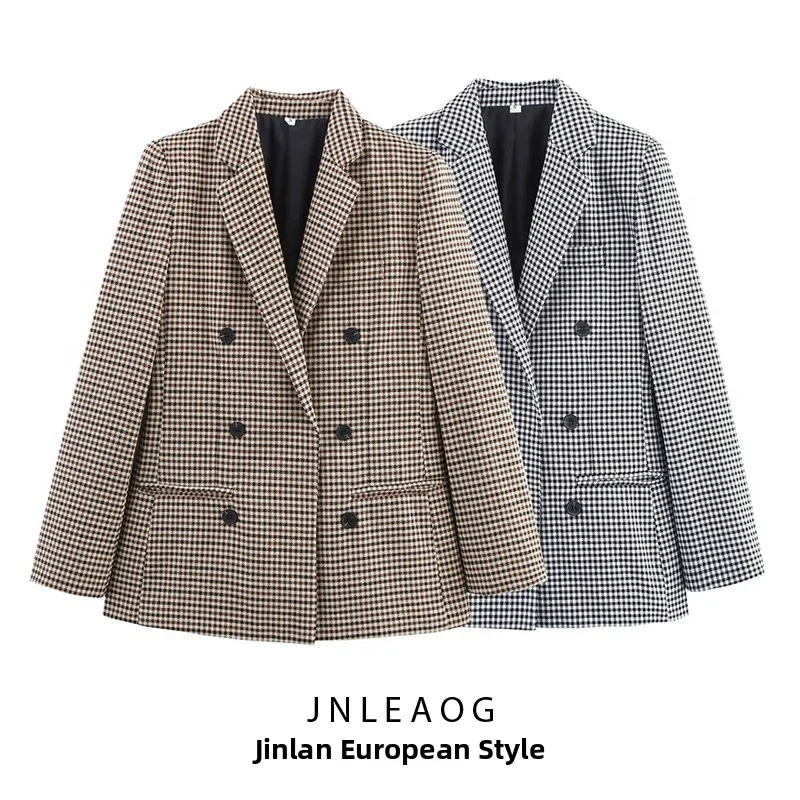 JNLEAOG Autumn New Fashionable Women's Checkered Suit Jacket Two Colors Versatile Design Business Casual Polyester Coat
JNLEAOG Autumn New Fashionable Women's Checkered Suit Jacket Two Colors Versatile Design Business Casual Polyester Coat