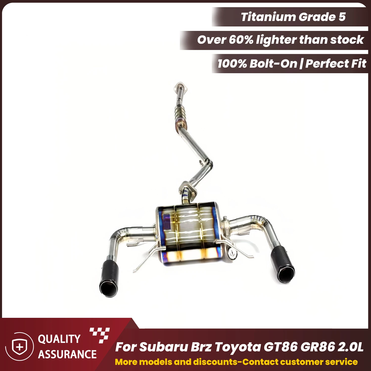 Valved Sport Sound ECCF TItanium Catback Exhaust For Subaru Brz Toyota GT86 GR86 2.0L High Performance System
Valved Sport Sound ECCF TItanium Catback Exhaust For Subaru Brz Toyota GT86 GR86 2.0L High Performance System