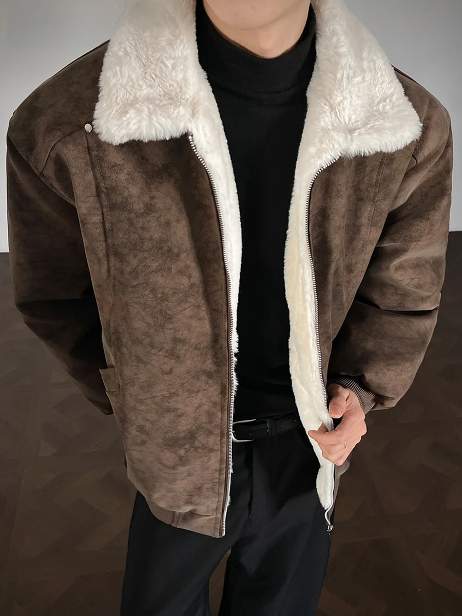 Retro American Cotton Jaet for Men And Women with Lamb Fur Collar Thiened Suede Autumn Winter Outerwear Casual Sle
Retro American Cotton Jaet for Men And Women with Lamb Fur Collar Thiened Suede Autumn Winter Outerwear Casual Sle