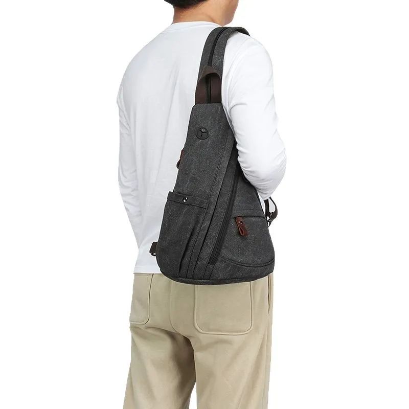 Vintage wear-resistant canvas men's chest bag multi-purpose shoulder bag multi-pocket travel backpack
Vintage wear-resistant canvas men's chest bag multi-purpose shoulder bag multi-pocket travel backpack