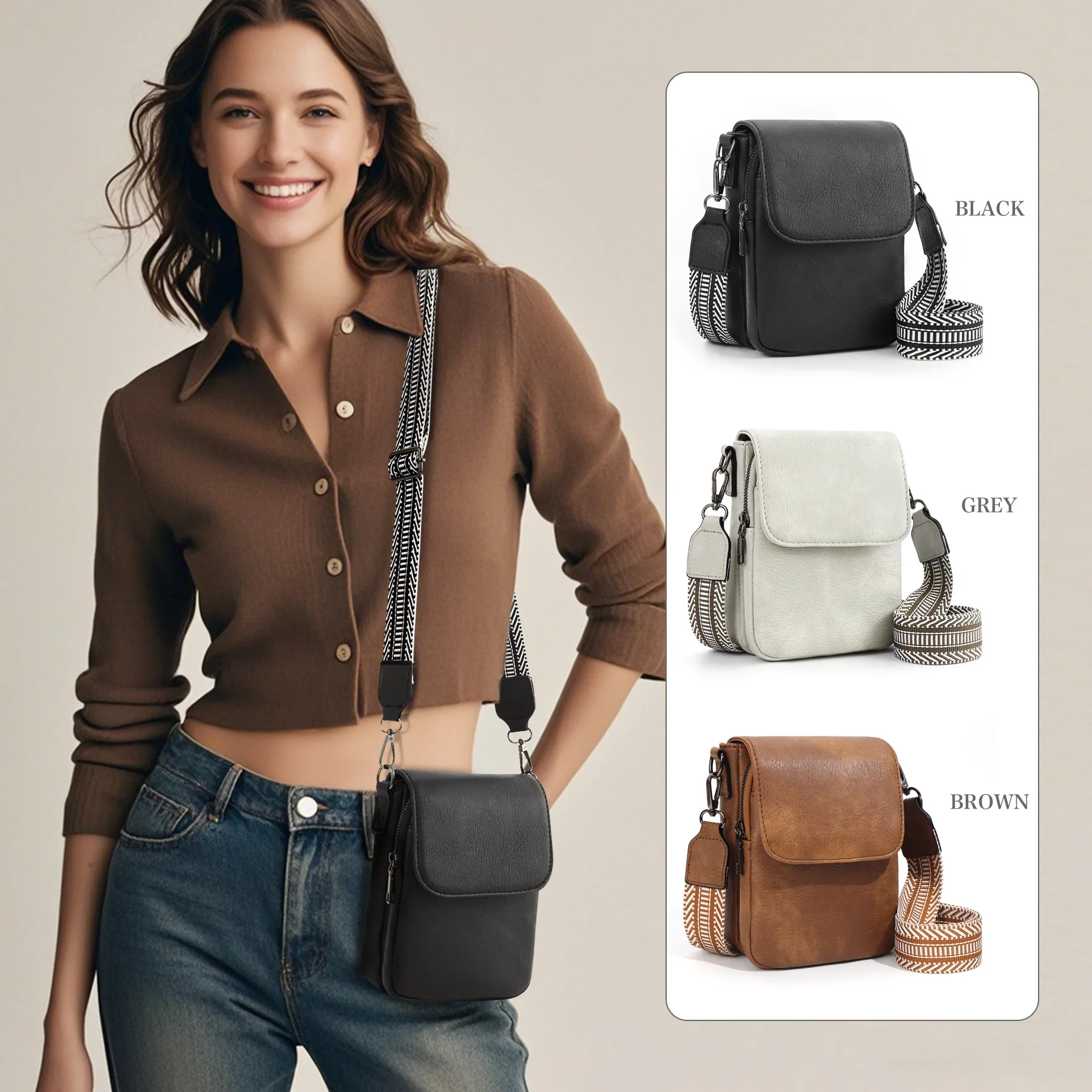 Mini Crossbody Bag For Women Portable Phone Bag Multi Pocket Card Slot Adjustable Strap Fashion Shoulder Bag
Mini Crossbody Bag For Women Portable Phone Bag Multi Pocket Card Slot Adjustable Strap Fashion Shoulder Bag
