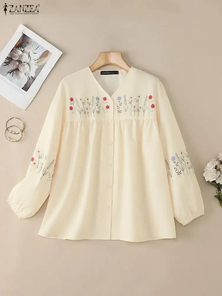 ZANZEA, повседневные женские блузки с цветочным принтом, осень 2021, винтажные рубашки Babydoll с v-образным вырезом и длинными рукавами, женская одежда, S-3XL
ZANZEA, повседневные женские блузки с цветочным принтом, осень 2021, винтажные рубашки Babydoll с v-образным вырезом и длинными рукавами, женская одежда, S-3XL