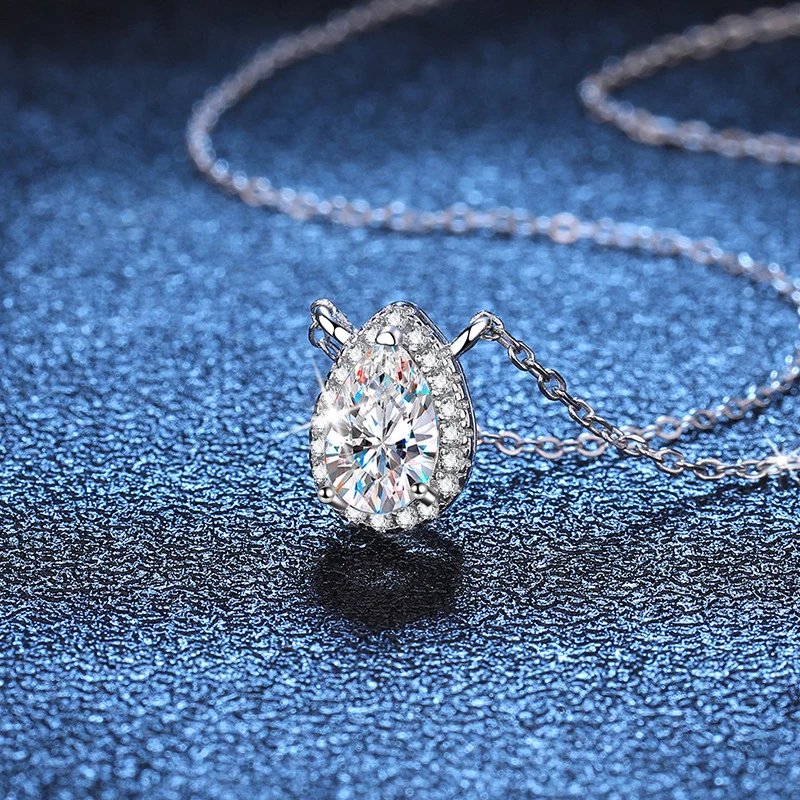 NeeTim 1ct 2ct Moissanite Necklace Pendant for Women Waterdrop Silver 925 Neck Chain Jewelry Wedding Party Girl Gifts
NeeTim 1ct 2ct Moissanite Necklace Pendant for Women Waterdrop Silver 925 Neck Chain Jewelry Wedding Party Girl Gifts