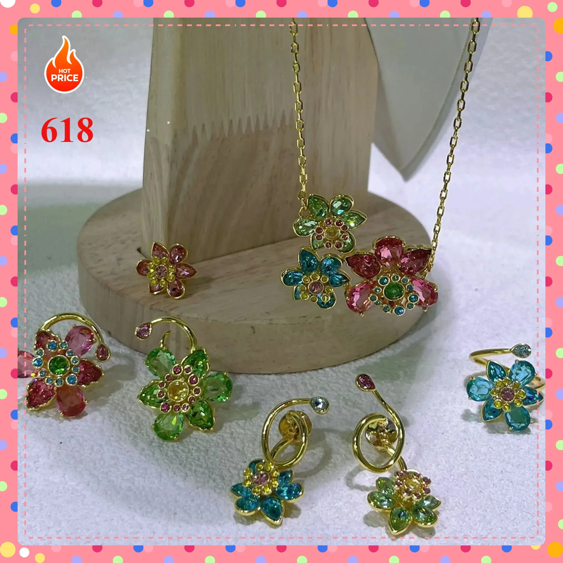 Idylia Colored Crystal Flower Plated Gold Necklace, mixed cut, fashionable, versatile style, exquisite gift, 2025 new collection
Idylia Colored Crystal Flower Plated Gold Necklace, mixed cut, fashionable, versatile style, exquisite gift, 2025 new collection
