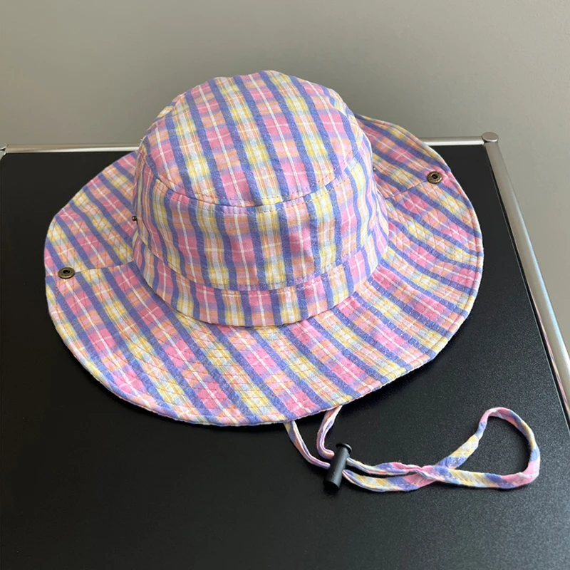 Women's Bucket Hats Japanese Plaid Dopamine Rainbow Fashionable Sweet Cute Outdoor Sport Hats Summer Sunscreen Sunshade Hats
Women's Bucket Hats Japanese Plaid Dopamine Rainbow Fashionable Sweet Cute Outdoor Sport Hats Summer Sunscreen Sunshade Hats