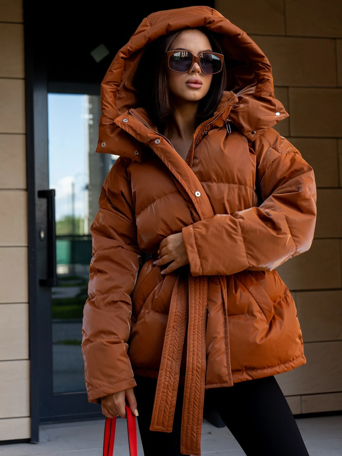 Glossy Short Puffer Jacket Women Warm Winter Parka With Belt Hooded Candy Color Quilted Coat Slim Fit Padded Outerwear 2026 New
Glossy Short Puffer Jacket Women Warm Winter Parka With Belt Hooded Candy Color Quilted Coat Slim Fit Padded Outerwear 2026 New