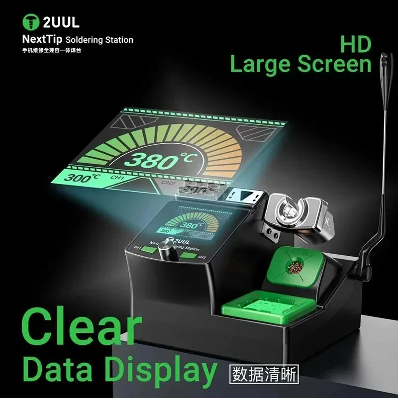 2UUL NT210 Soldering Station Fast Heating Precise 80W High Power HD Large Screen for Mobile Phone Circuit Board Repair Tool
2UUL NT210 Soldering Station Fast Heating Precise 80W High Power HD Large Screen for Mobile Phone Circuit Board Repair Tool