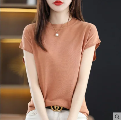 2023 High Quality Plain T Shirt Women Cotton Elastic Basic T-shirts Female Casual Tops Short Sleeve T-shirt Women
2023 High Quality Plain T Shirt Women Cotton Elastic Basic T-shirts Female Casual Tops Short Sleeve T-shirt Women