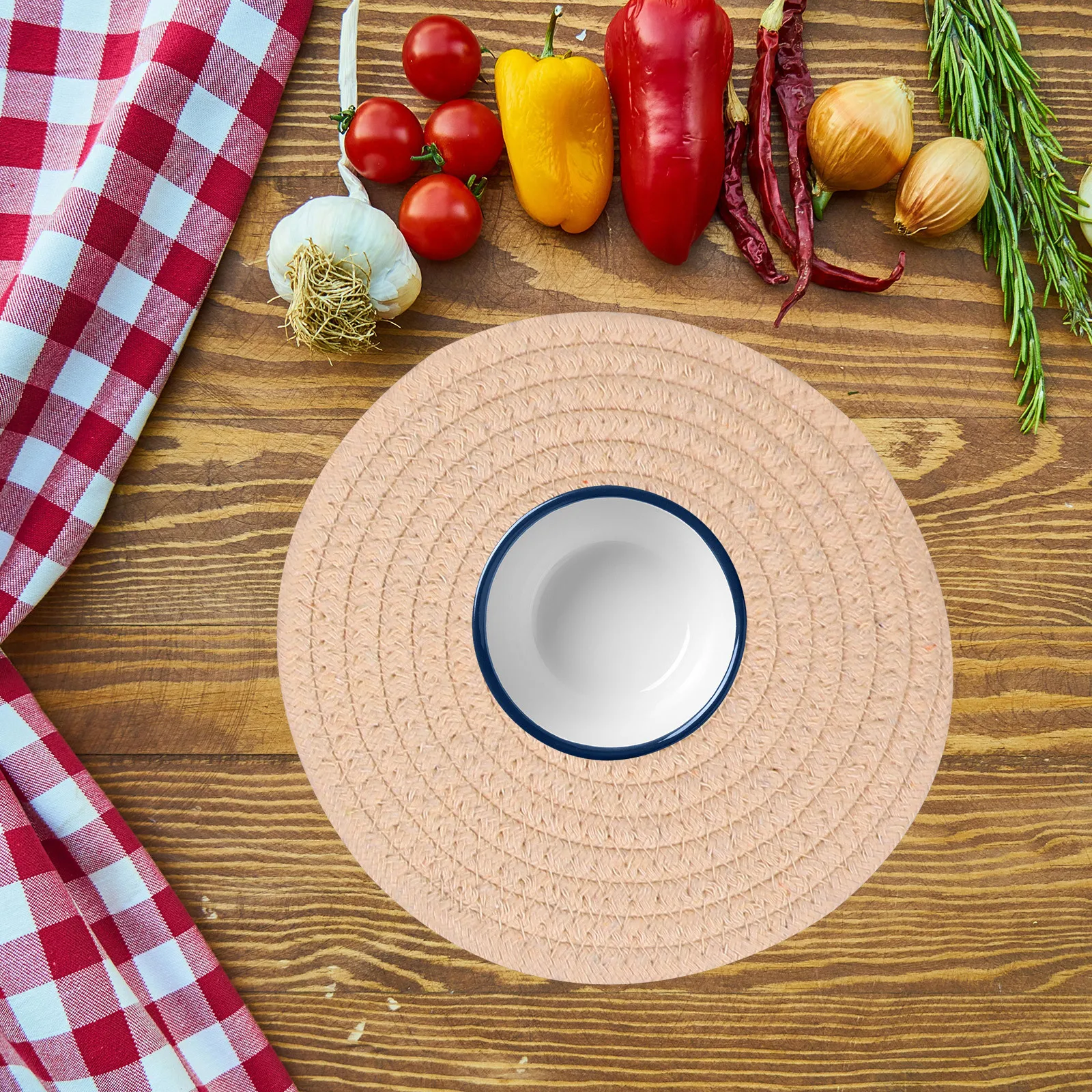 6Pcs Cotton Rope Woven Placemats Round Coasters Heat Resistant Non Slip Dining Table Decor Cotton Woven Coaster 
6Pcs Cotton Rope Woven Placemats Round Coasters Heat Resistant Non Slip Dining Table Decor Cotton Woven Coaster