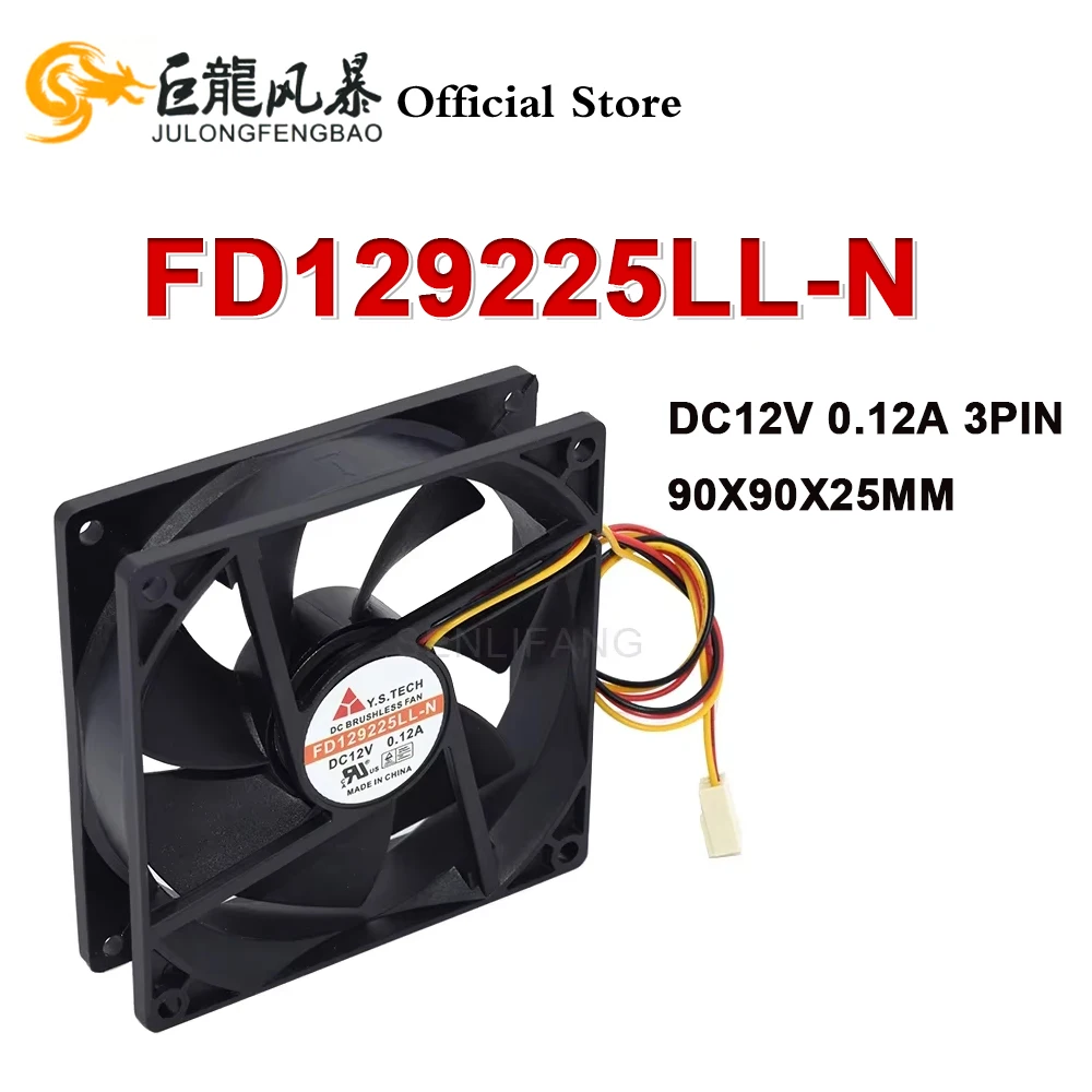 New Server Cooling Fan DC12V 0.12A New FD129225LL-N 3Pin 90x90x25MM
New Server Cooling Fan DC12V 0.12A New FD129225LL-N 3Pin 90x90x25MM