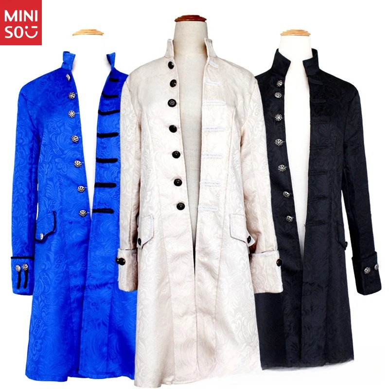 Miniso Men's Steampunk Overcoat, Retro Stand Collar Uniform Style Long Coat
Miniso Men's Steampunk Overcoat, Retro Stand Collar Uniform Style Long Coat