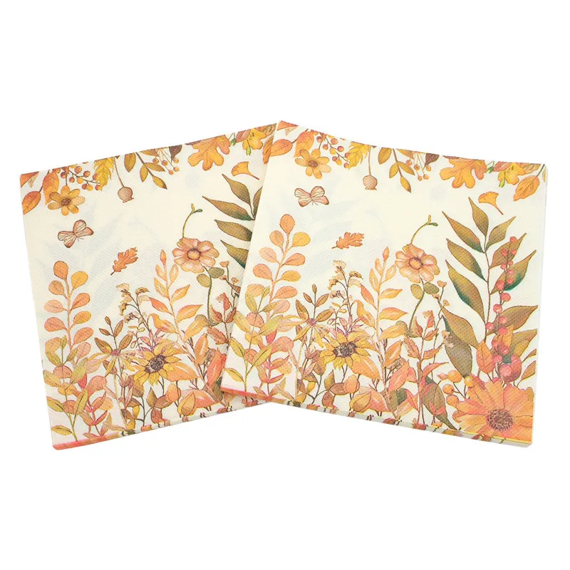 20pcs/pack 33x33cm Plant Flower Printed Table Dinner Disposable Cocktail Napkins Paper Autumn Decoration
20pcs/pack 33x33cm Plant Flower Printed Table Dinner Disposable Cocktail Napkins Paper Autumn Decoration