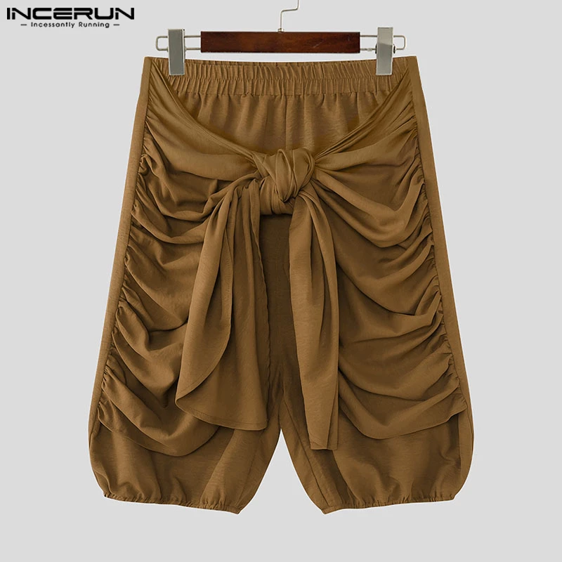 INCERUN Men's Shorts Solid Color Elastic Waist Lace Up Pleated Men Bottoms Summer Loose Streetwear 2026 Casual Shorts For Man
INCERUN Men's Shorts Solid Color Elastic Waist Lace Up Pleated Men Bottoms Summer Loose Streetwear 2026 Casual Shorts For Man