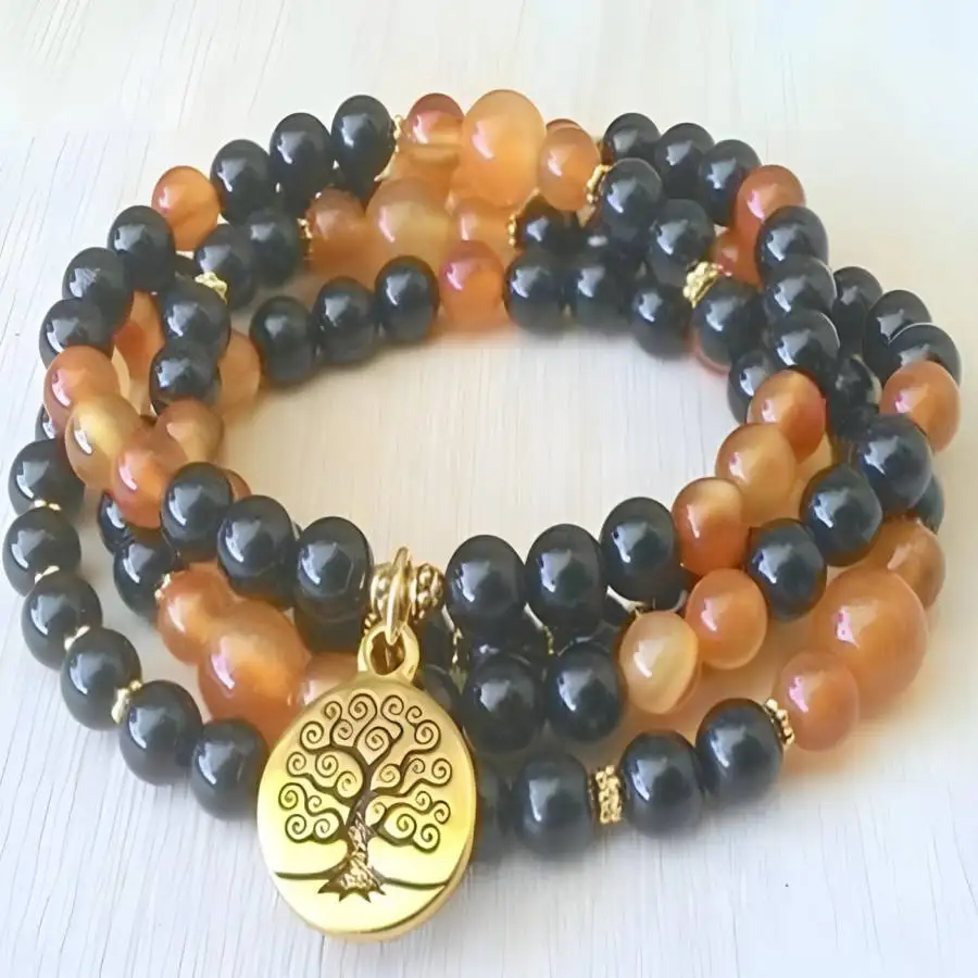 6mm Black Onyx Bracelet 108 Beads Tree Of Life Pendant Tibetan Prayer Gemstone Bead tassel Buddha Meditation Jewelry
6mm Black Onyx Bracelet 108 Beads Tree Of Life Pendant Tibetan Prayer Gemstone Bead tassel Buddha Meditation Jewelry