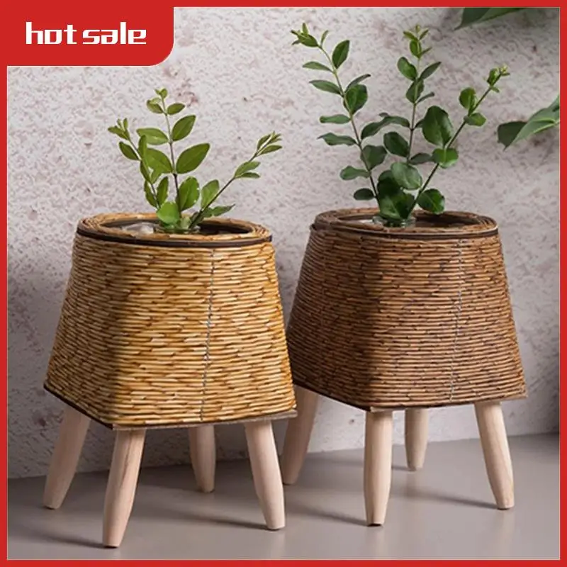 BEAU-Vintage Imitation Rattan Woven Flower Shelf Planters Handmade Storage Basket With Wooden Legs Plant Pot Stand Holder
BEAU-Vintage Imitation Rattan Woven Flower Shelf Planters Handmade Storage Basket With Wooden Legs Plant Pot Stand Holder