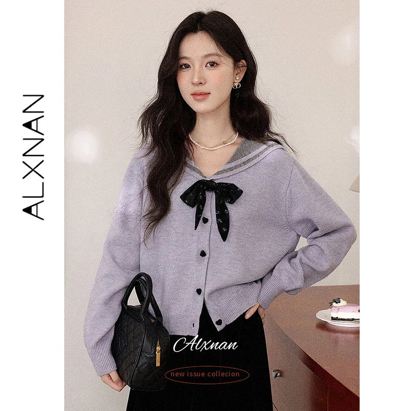 Женский кардиган ALXNAN фиолетового цвета с воротником-стойкой, пуговицами в форме сердца, длинными рукавами, вязаный, весна 2026, свитер, с бесплатной брошью-бантом L602108
Женский кардиган ALXNAN фиолетового цвета с воротником-стойкой, пуговицами в форме сердца, длинными рукавами, вязаный, весна 2026, свитер, с бесплатной брошью-бантом L602108