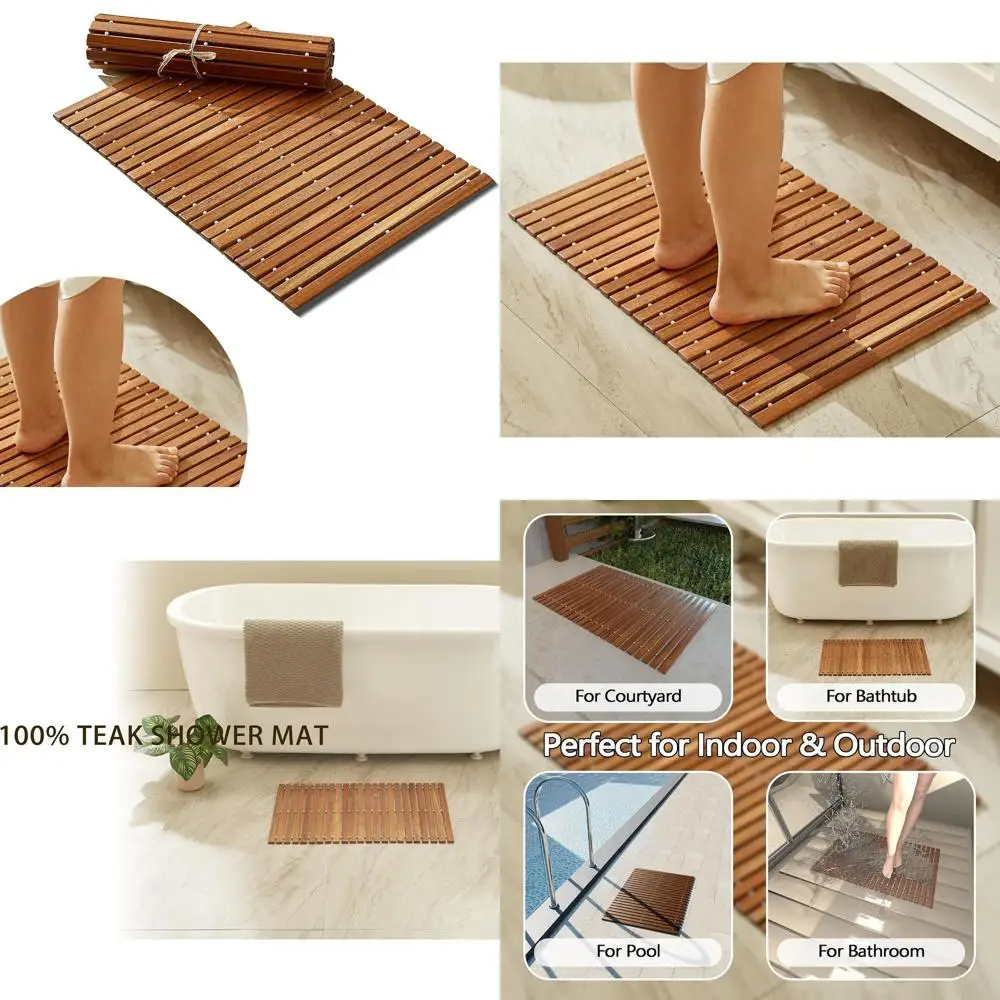 Non-Slip Teak Wood Shower & Bath Mat, 24 x 16, Luxury Spa-Inspired, Suitable for Indoor or Outdoor Use
Non-Slip Teak Wood Shower & Bath Mat, 24 x 16, Luxury Spa-Inspired, Suitable for Indoor or Outdoor Use