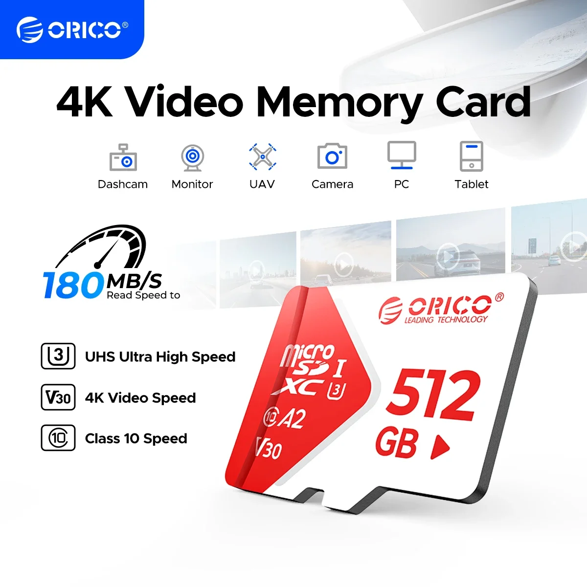 ORICO 180MB/S SDXC TF Card UHS-I U3 Class 10 V30 A1 Memory Card for 4K Video Recording, Drones, Action Cameras & Mobile Devices
ORICO 180MB/S SDXC TF Card UHS-I U3 Class 10 V30 A1 Memory Card for 4K Video Recording, Drones, Action Cameras & Mobile Devices