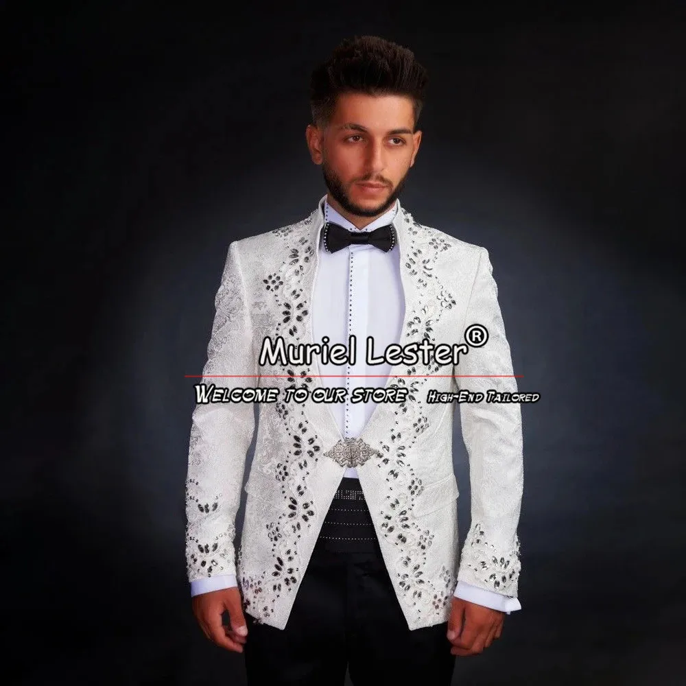 Formal Groom Wedding Suits For Men Slim Fit Single Breasted Jacket Pants 2 Pieces Beading Banquet Blazer Set Prom Party Tuxedos
Formal Groom Wedding Suits For Men Slim Fit Single Breasted Jacket Pants 2 Pieces Beading Banquet Blazer Set Prom Party Tuxedos