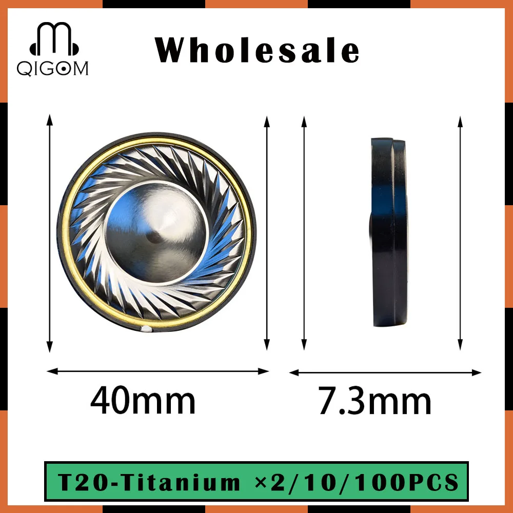 QIGOM Ultra-thin 40MM Headphone Unit, HIFI Vocal Bass, 32ohms 120dB, Titanium Film Earphone Sound Units T20-Titanium Wholesale
QIGOM Ultra-thin 40MM Headphone Unit, HIFI Vocal Bass, 32ohms 120dB, Titanium Film Earphone Sound Units T20-Titanium Wholesale