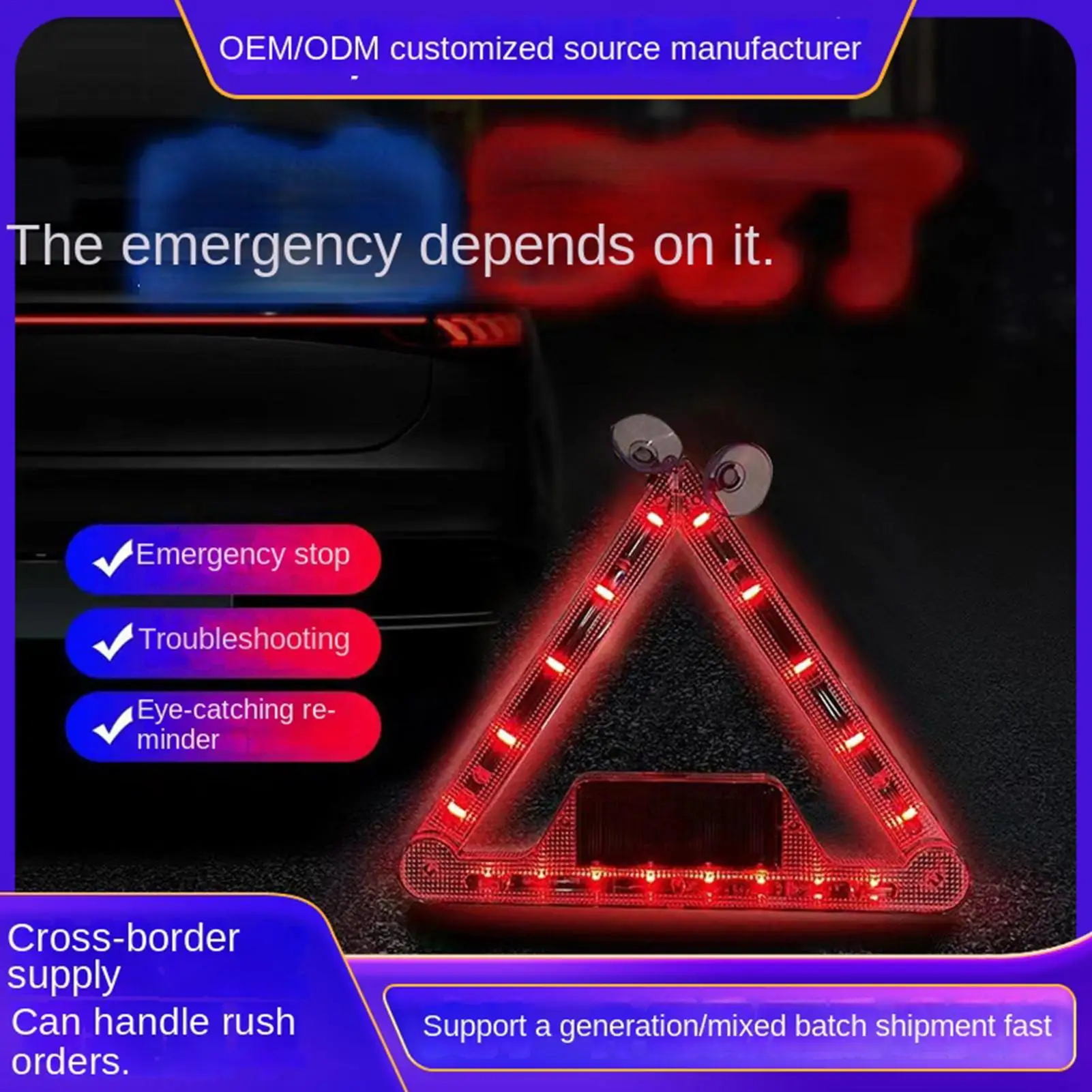 Car Warning Triangle Strobe Lights Triangle Warning Lamp With Rotating Joints Solar Car Charging ExplosionFlash Emergency light
Car Warning Triangle Strobe Lights Triangle Warning Lamp With Rotating Joints Solar Car Charging ExplosionFlash Emergency light