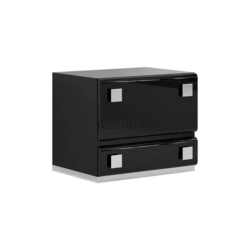 Retro square black bedside table, living room storage combination module cabinet
Retro square black bedside table, living room storage combination module cabinet