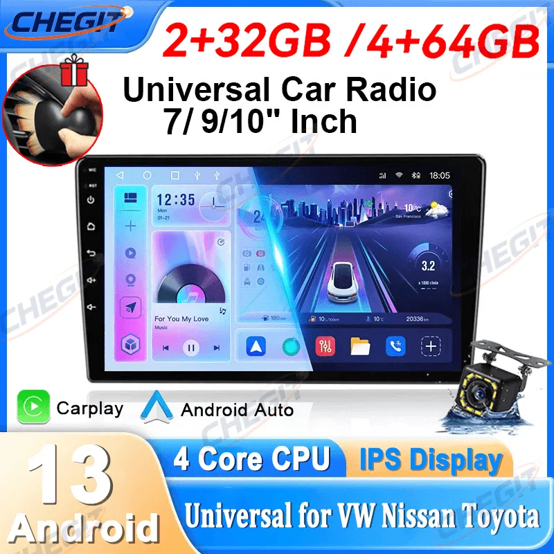 Универсальный 7/9/10-дюймовый автомобильный радиоприемник Android 13, 64G, авторадио, Android, 2 Din, автомобильный радиоприемник, центральные мультимедийные умные автомобильные системы для Toyota
Универсальный 7/9/10-дюймовый автомобильный радиоприемник Android 13, 64G, авторадио, Android, 2 Din, автомобильный радиоприемник, центральные мультимедийные умные автомобильные системы для Toyota