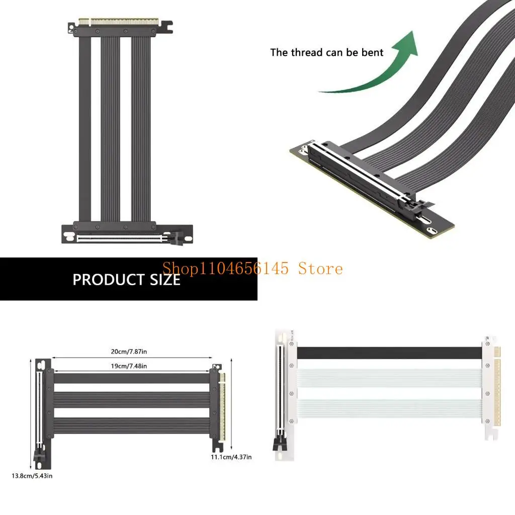 5asd PCIE5.0 X16 Risers Cable 20cm for Graphics, Featuring 90 Degree for Improved GPU Layout Highly Speed Transfer
5asd PCIE5.0 X16 Risers Cable 20cm for Graphics, Featuring 90 Degree for Improved GPU Layout Highly Speed Transfer