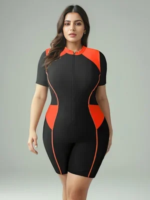 New Style Plus Size Women's One-Piece Swimsuit, Conservative & Slimming with Boy-Leg Shorts
New Style Plus Size Women's One-Piece Swimsuit, Conservative & Slimming with Boy-Leg Shorts