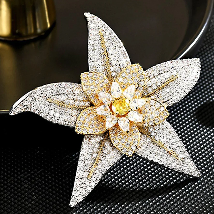 Модная новая блестящая брошь с кубическим цирконием в виде пентаграммы и морской звезды для женщин, роскошный дизайн, универсальные аксессуары, булавки для пальто, костюма
Модная новая блестящая брошь с кубическим цирконием в виде пентаграммы и морской звезды для женщин, роскошный дизайн, универсальные аксессуары, булавки для пальто, костюма