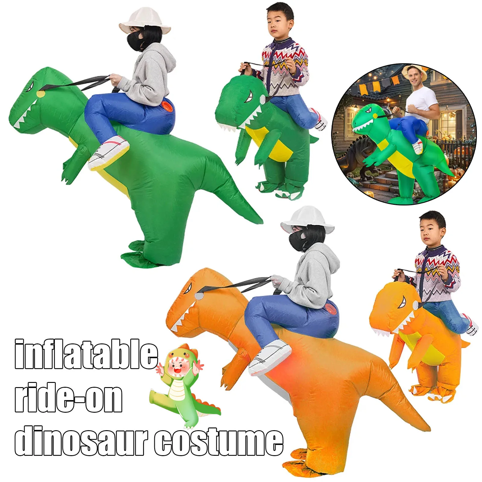 Надувной костюм динозавра, прогулочный наряд на Хэллоуин T-Rex, забавный комбинезон с динозавром для косплея и тематических мероприятий
Надувной костюм динозавра, прогулочный наряд на Хэллоуин T-Rex, забавный комбинезон с динозавром для косплея и тематических мероприятий