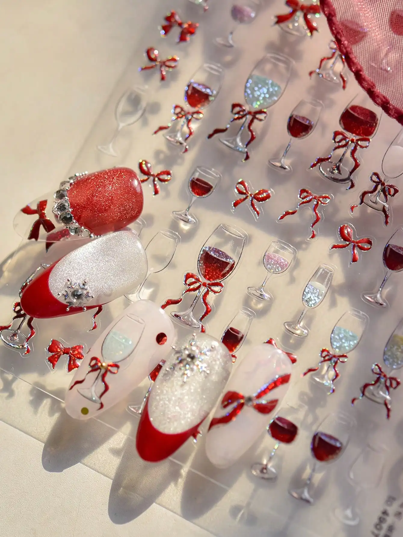 1pc Wine Glass/Bow Nail Art Sticker, DIY Art, Y2K Style 3D Nail Decoration Nails Nail Supplies Nail Stickers
1pc Wine Glass/Bow Nail Art Sticker, DIY Art, Y2K Style 3D Nail Decoration Nails Nail Supplies Nail Stickers