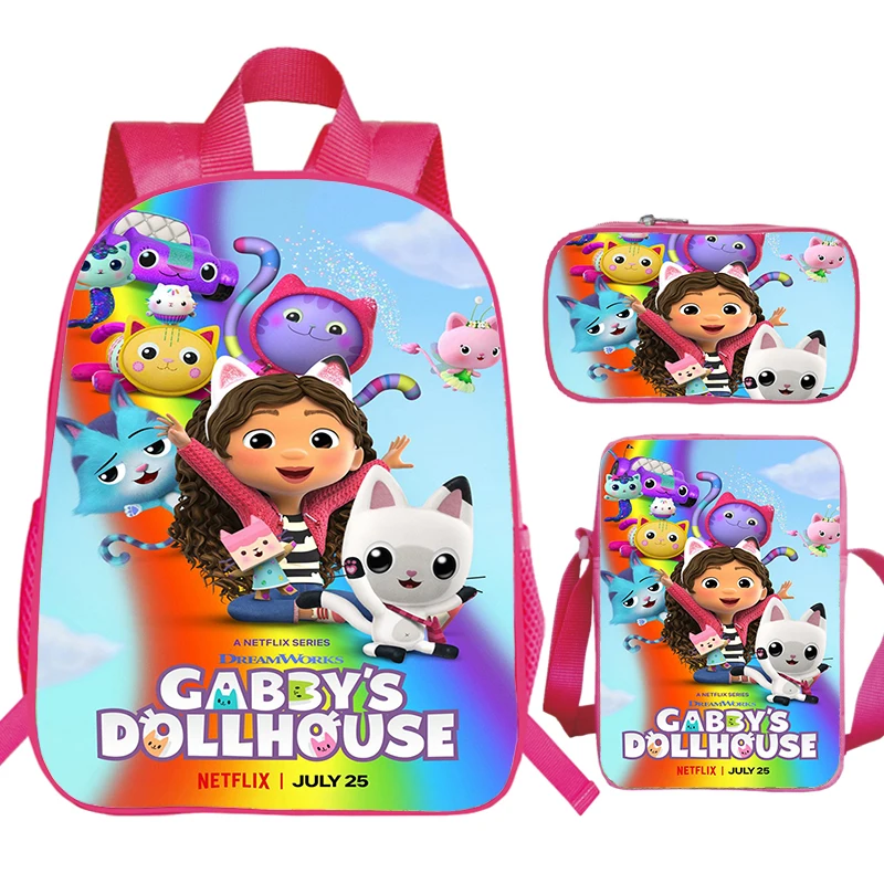 Anime Gabby's Dollhouse Backpacks for School Girls 16 Inch 3D Cartoon Pink 3pcs/set Kids Gabby Cats Cartoon School Bags Mochila
Anime Gabby's Dollhouse Backpacks for School Girls 16 Inch 3D Cartoon Pink 3pcs/set Kids Gabby Cats Cartoon School Bags Mochila