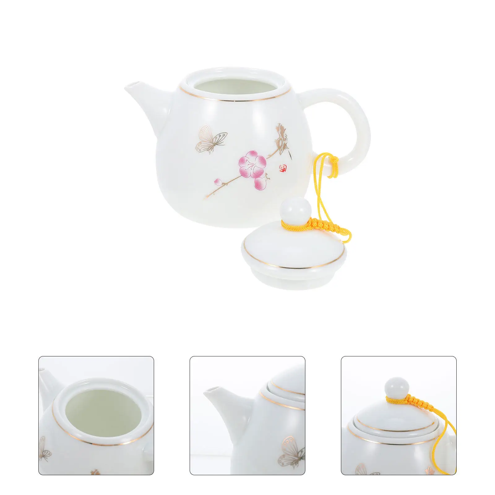 White Porcelain Ceramic Teapot Gold Paint Chinese Style Elegant Tea Maker Tearoom Tea Ware Heat Resistant Ceramic Teapot
White Porcelain Ceramic Teapot Gold Paint Chinese Style Elegant Tea Maker Tearoom Tea Ware Heat Resistant Ceramic Teapot