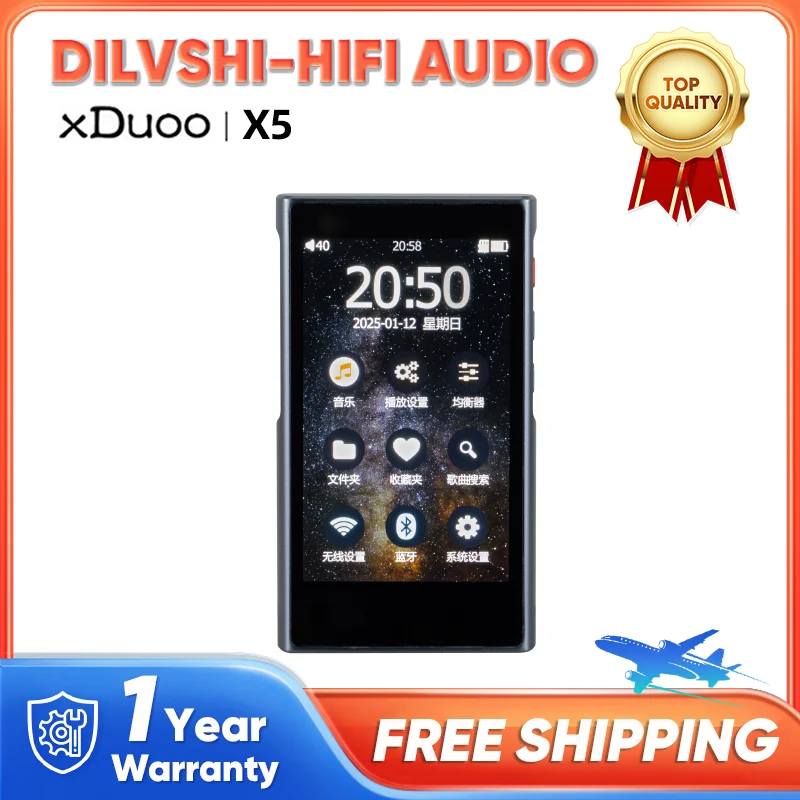 xDuoo X5 Portable Hi-Res WI-FI Player Dual CS43131 DAC Chip Car-play mode Bluetooth Player Support 1TB SD Card
xDuoo X5 Portable Hi-Res WI-FI Player Dual CS43131 DAC Chip Car-play mode Bluetooth Player Support 1TB SD Card