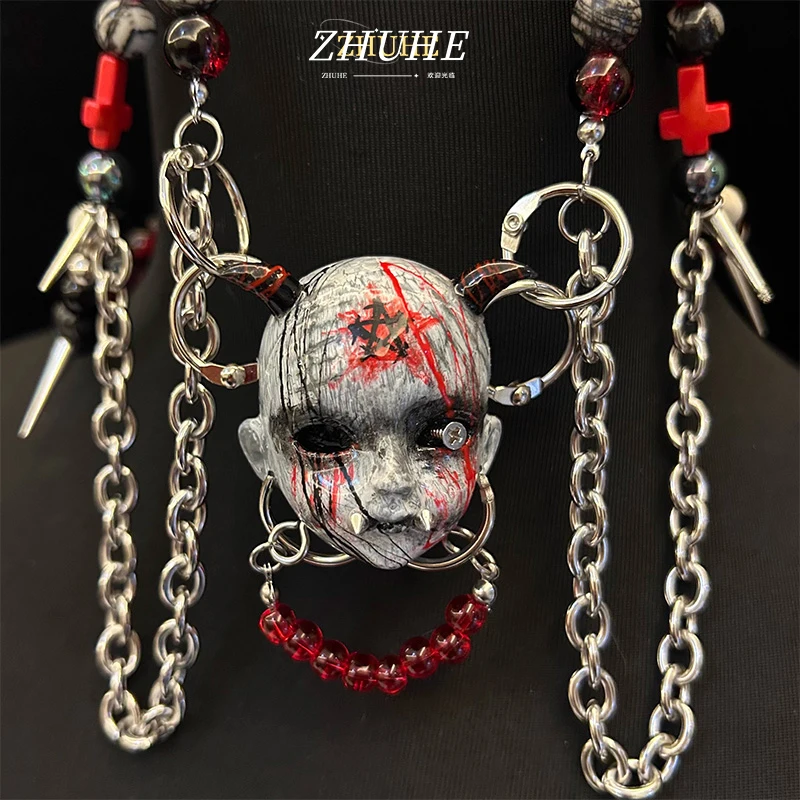 ZHUHE The Ghostface Coll Head Necklace In A New Gothic Style Is A Jewelry Accessory For Men And Women, A Party Gift, And A Cospl
ZHUHE The Ghostface Coll Head Necklace In A New Gothic Style Is A Jewelry Accessory For Men And Women, A Party Gift, And A Cospl
