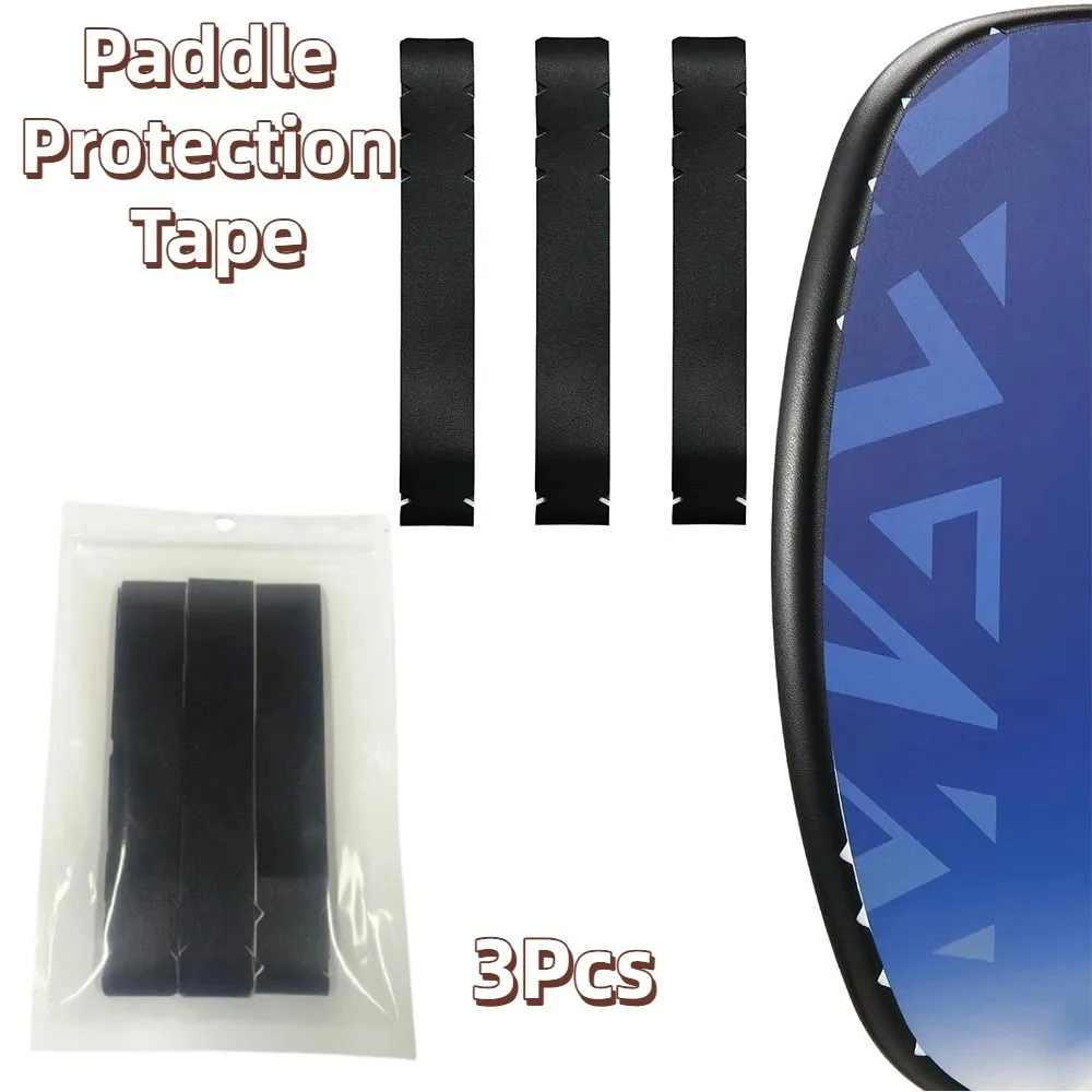 3Pcs PU Pickleball Paddle Protection Tape Thickened DIY Racket Protection Strip Wear Resistant Curved Fit Paddle Head Edge Guard