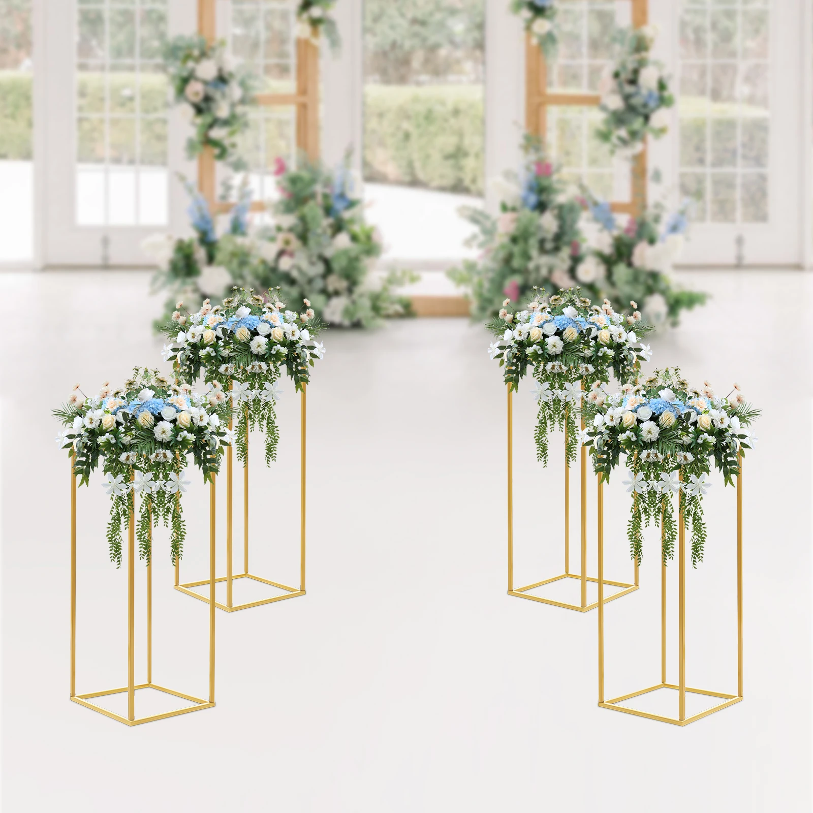 4Pcs Modern Flower Stand Rectangular Gold Metal Party Wedding Table Centerpiece Column Vases Holder Rack Decor
4Pcs Modern Flower Stand Rectangular Gold Metal Party Wedding Table Centerpiece Column Vases Holder Rack Decor