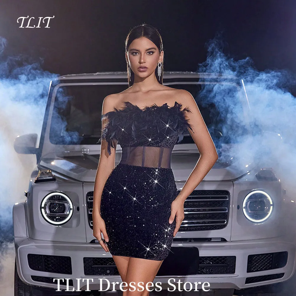 TLIT Black Sheath Sequins Mini Sexy Cocktail Dress Sexy Strapless Evening Dresses Sleeveless Backless Customized Formal Party
TLIT Black Sheath Sequins Mini Sexy Cocktail Dress Sexy Strapless Evening Dresses Sleeveless Backless Customized Formal Party