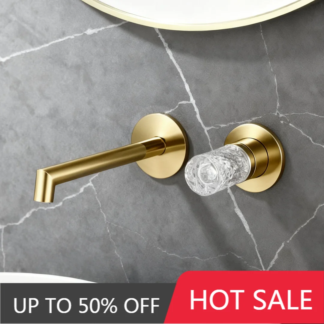 Brushed Gold Bathroom Faucet Concealed Grey Sink Faucet Wall Mounted Basin Tap Spout Mixer Tap Set Combination Blanoir Brass tap
Brushed Gold Bathroom Faucet Concealed Grey Sink Faucet Wall Mounted Basin Tap Spout Mixer Tap Set Combination Blanoir Brass tap